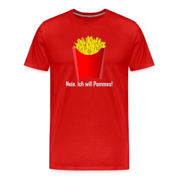 French fries fry gift gift idea - Men's Premium Organic T-Shirt - red - Front - Damien (186cm)