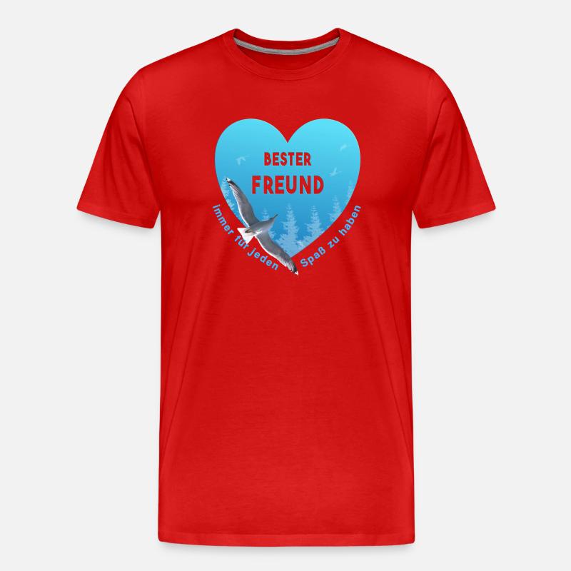 bester Freund - Männer Premium Bio T-Shirt - Rot