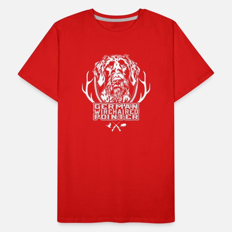 German Wirehaired Pointer Jagdhunde Hunde Wilsigns Männer Premium Bio T-Shirt