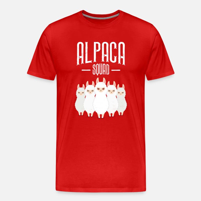 Alpaca Squad - Männer Premium Bio T-Shirt - Rot