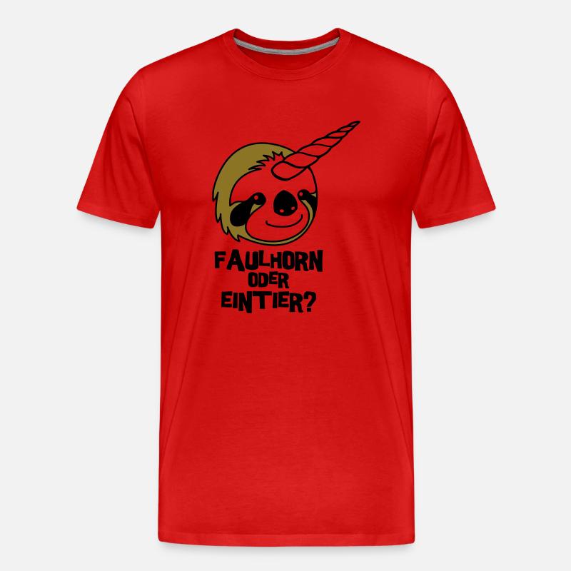 Faulhorn oder Eintier - Männer Premium Bio T-Shirt - Rot