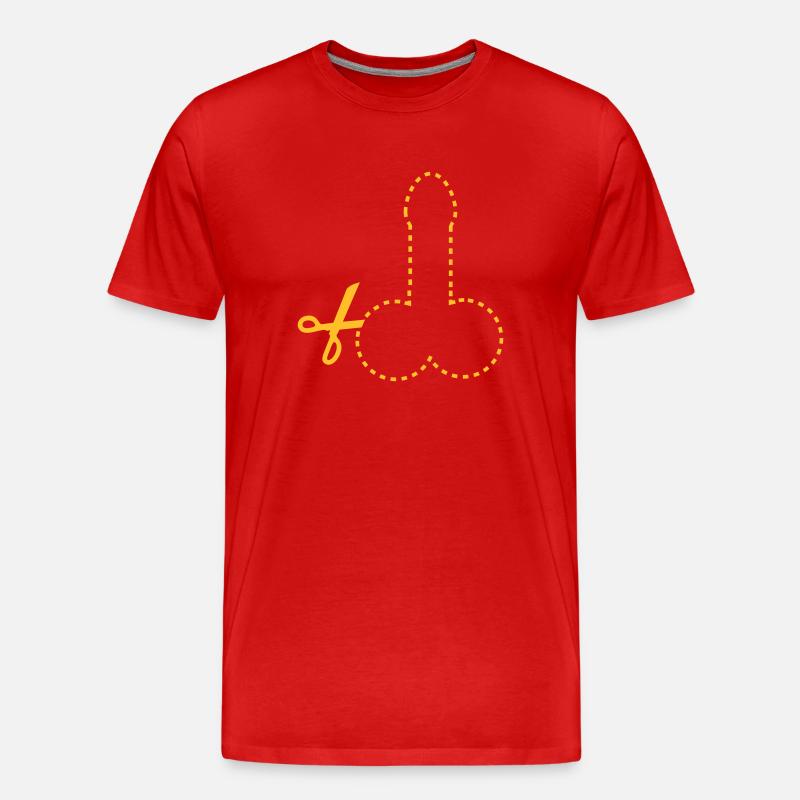 dashed_cut_out_penis_1c - Männer Premium Bio T-Shirt - Rot