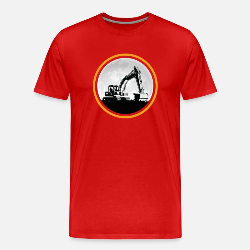 Bagger Baggerfahrer Baustelle Baggerschaufel - Männer Premium Bio T-Shirt - Rot