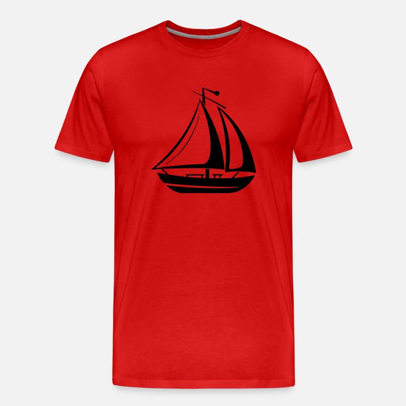 Segelschiff - Männer Premium Bio T-Shirt - Rot