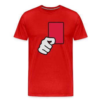 rote_karte__f3 - Men's Premium Organic T-Shirt - red - Front - Damien (186cm)