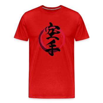 Karate - Kalligraphie - Männer Premium Bio T-Shirt - Rot - Vorne - Damien (186cm)