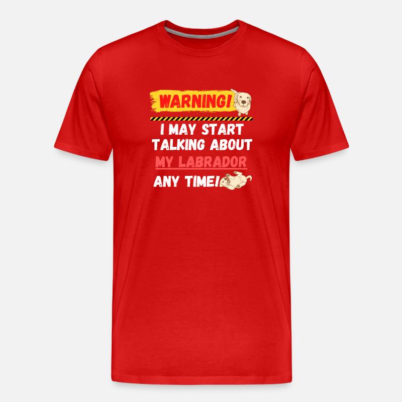 Warning Labrador - Männer Premium Bio T-Shirt - Rot