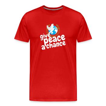 give peace a chance - Men's Premium Organic T-Shirt - red - Front - Damien (186cm)