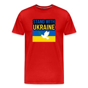 stand with Ukraine - Men's Premium Organic T-Shirt - red - Front - Damien (186cm)