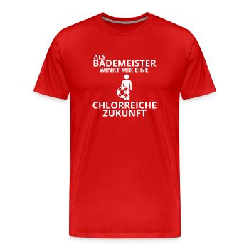 Bademeister - Männer Premium Bio T-Shirt - Rot - Vorne - Damien (186cm)