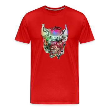Cyborg Demon - Men's Premium Organic T-Shirt - red - Front - Damien (186cm)