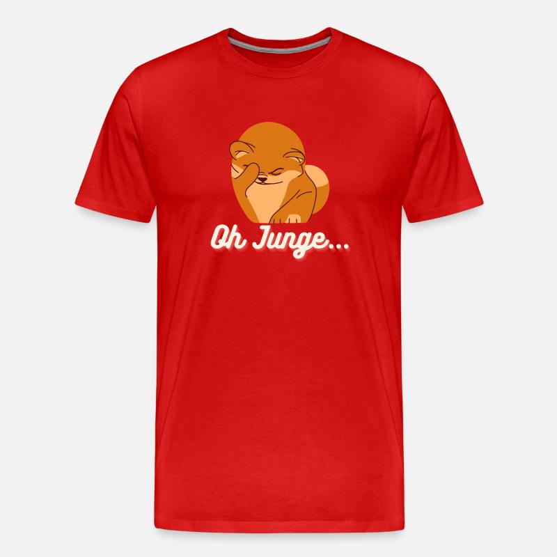 Oh Junge - Männer Premium Bio T-Shirt - Rot