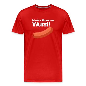 ist mir wurst - Männer Premium Bio T-Shirt - Rot - Vorne - Damien (186cm)