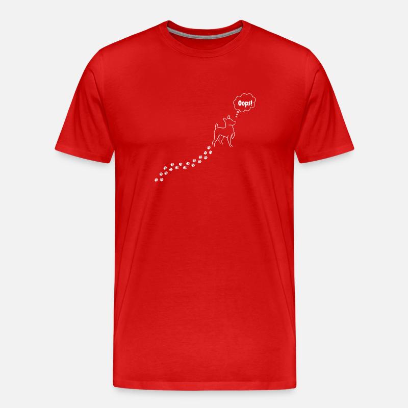 Oops Hund - Männer Premium Bio T-Shirt - Rot