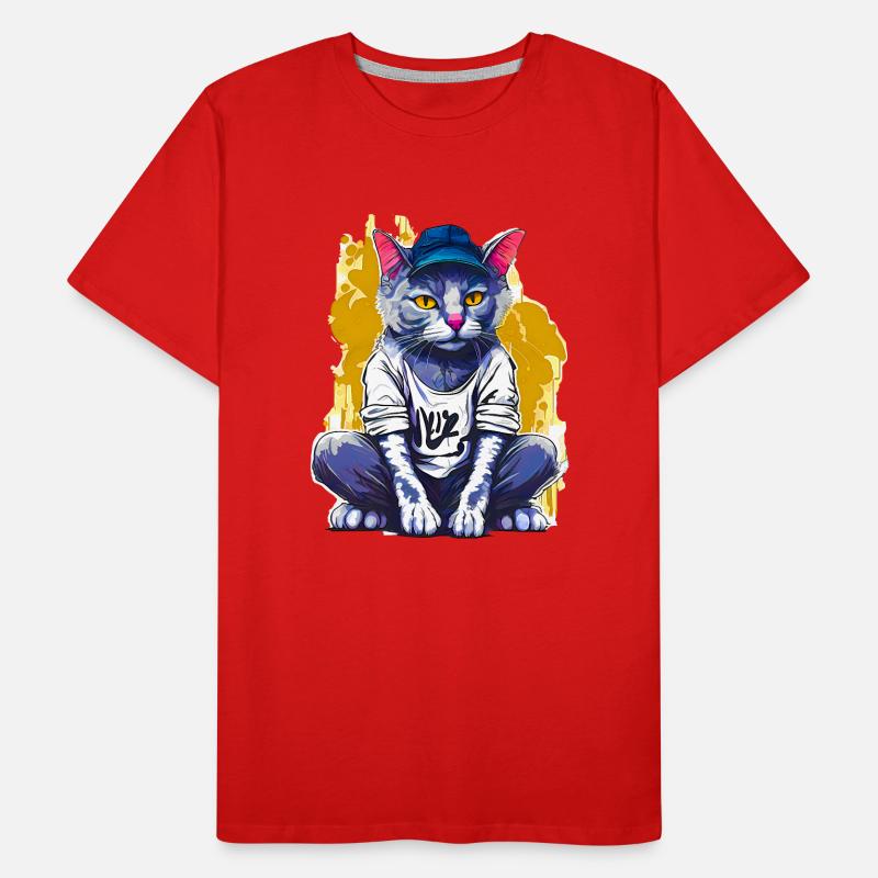 Cat graffiti Men's Premium Organic T-Shirt