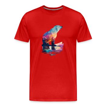 THE WILDLIFE KINGS - Le Roi des Glaces (Shape) - T-shirt bio Premium Homme - rouge - Devant - Damien (186cm)