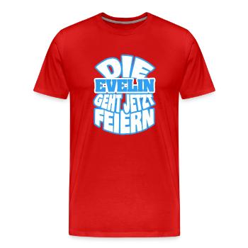 Geschenk für Evelin - Männer Premium Bio T-Shirt - Rot - Vorne - Damien (186cm)