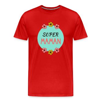 BONNE FÊTE. FÊTE DES MÈRES. FÊTE DES PÈRES. FÊTE - T-shirt bio Premium Homme - rouge - Devant - Damien (186cm)