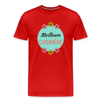 BONNE FÊTE. FÊTE DES MÈRES. FÊTE DES PÈRES. FÊTE - T-shirt bio Premium Homme - rouge - Devant - Damien (186cm)