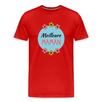 BONNE FÊTE. FÊTE DES MÈRES. FÊTE DES PÈRES. FÊTE - T-shirt bio Premium Homme - rouge - Devant - Damien (186cm)