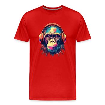 Battements de singe - T-shirt bio Premium Homme - rouge - Devant - Damien (186cm)