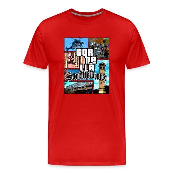 GTA - San Ildelbronx - Cornellà - T-shirt bio Premium Homme - rouge - Devant - Damien (186cm)