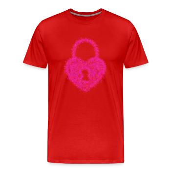 HEARTLOCK - Men's Premium Organic T-Shirt - red - Front - Damien (186cm)