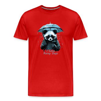 Love Rainy Days - Men's Premium Organic T-Shirt - red - Front - Damien (186cm)