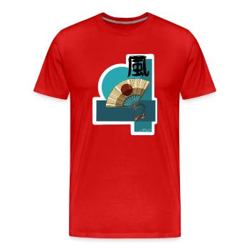 Sensu des Windes - Männer Premium Bio T-Shirt - Rot - Vorne - Damien (186cm)