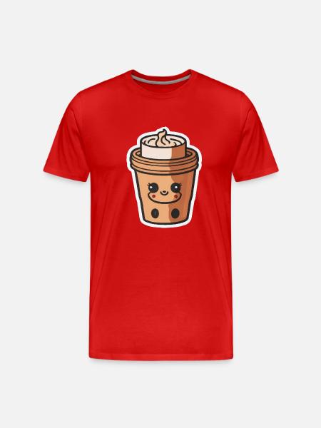 Kaffee - Männer Premium Bio T-Shirt - Rot