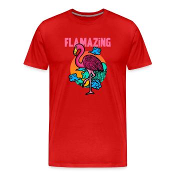 Flamazing Flamingo - T-shirt bio Premium Homme - rouge - Devant - Damien (186cm)