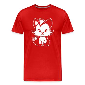 Renard mignon mignon bébé - T-shirt bio Premium Homme - rouge - Devant - Damien (186cm)
