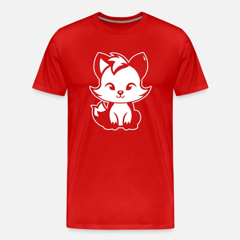 Fuchs Niedlich Süß Baby - Männer Premium Bio T-Shirt - Rot