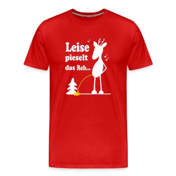 Weihnachtslied Schnee Reh - Männer Premium Bio T-Shirt - Rot - Vorne - Damien (186cm)
