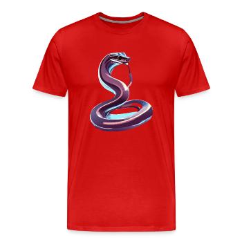 Chrom Schlange - Männer Premium Bio T-Shirt - Rot - Vorne - Damien (186cm)