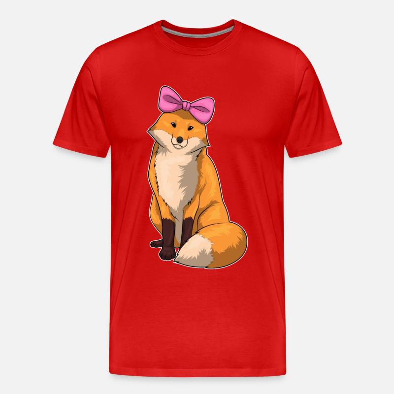 Fuchs Schleife - Männer Premium Bio T-Shirt - Rot