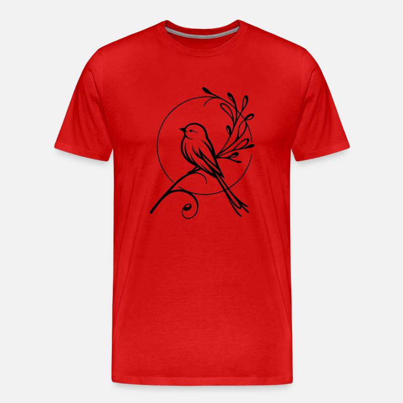Vogel - Männer Premium Bio T-Shirt - Rot