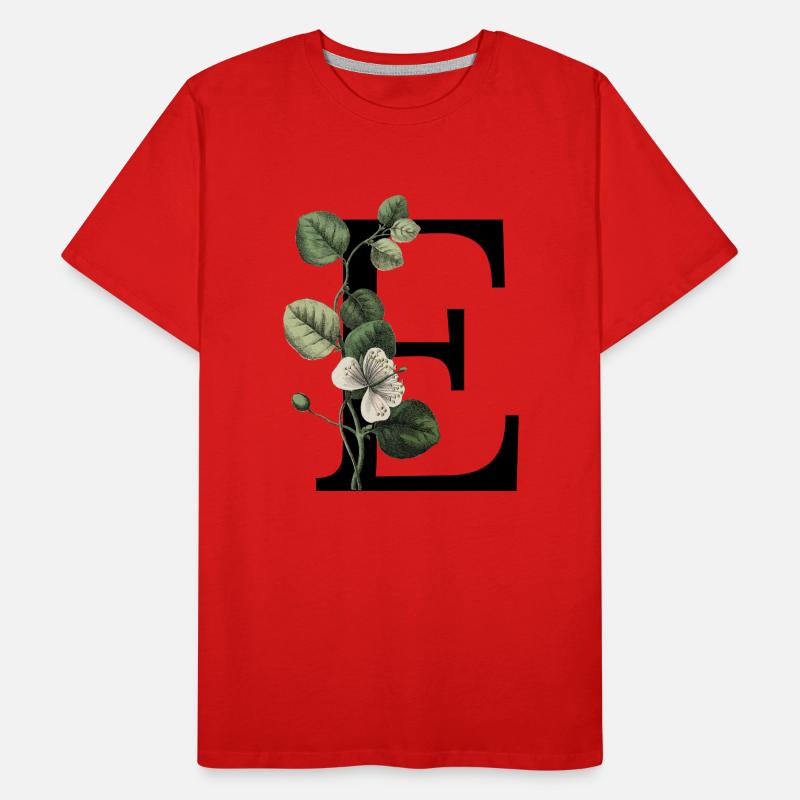 lettre e botanique vert T-shirt bio Premium Homme