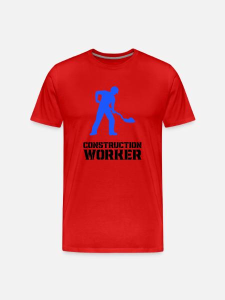 bauarbeiter baustelle worker - Männer Premium Bio T-Shirt - Rot