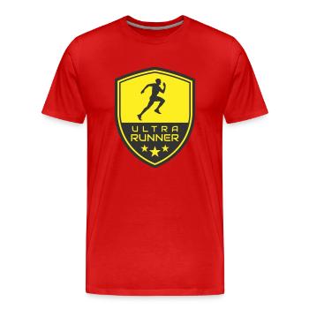 ULTRA RUNNER LOGO - Men's Premium Organic T-Shirt - red - Front - Damien (186cm)