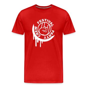 Festival Party Crew Rock Metal Team Timbre Rond - T-shirt bio Premium Homme - rouge - Devant - Damien (186cm)