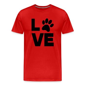 patte amour - T-shirt bio Premium Homme - rouge - Devant - Damien (186cm)