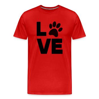 patte amour - T-shirt bio Premium Homme - rouge - Devant - Damien (186cm)