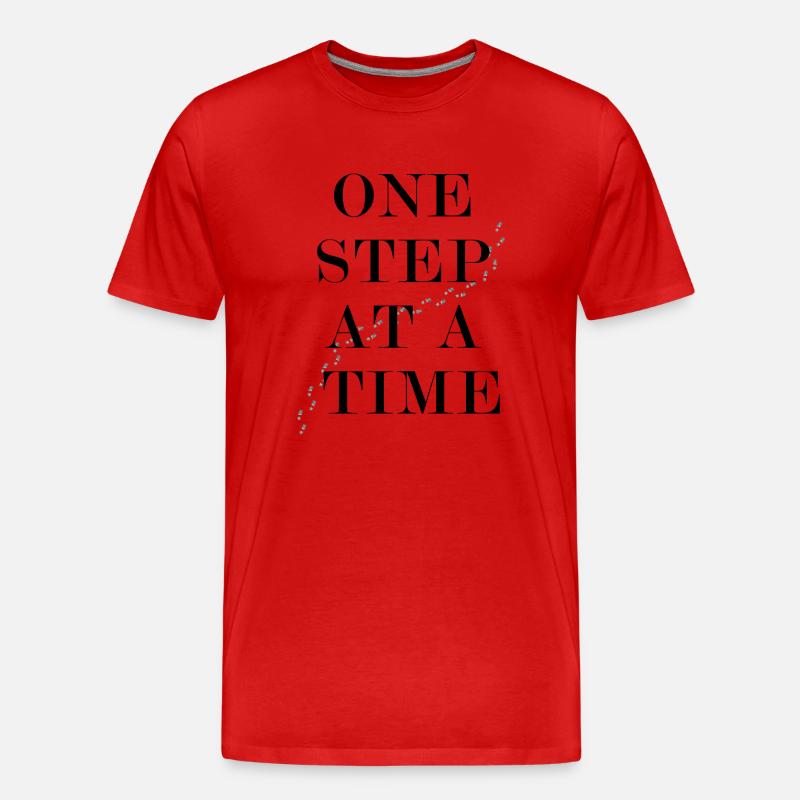 One Step At A Time - Männer Premium Bio T-Shirt - Rot