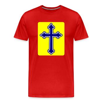 Cross symbol - Men's Premium Organic T-Shirt - red - Front - Damien (186cm)