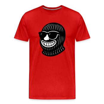 Bandit Gangster Skimaske - Männer Premium Bio T-Shirt - Rot - Vorne - Damien (186cm)
