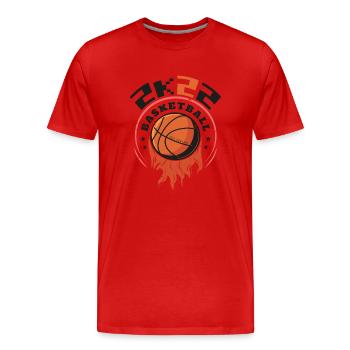 2K22 Basketball - Conception de cerceau enflammé - T-shirt bio Premium Homme - rouge - Devant - Damien (186cm)
