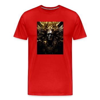 Golden psycho - Männer Premium Bio T-Shirt - Rot - Vorne - Damien (186cm)