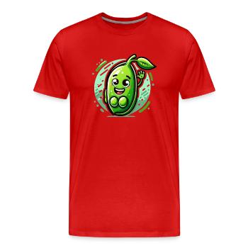 Le pois à l’honneur - T-shirt bio Premium Homme - rouge - Devant - Damien (186cm)