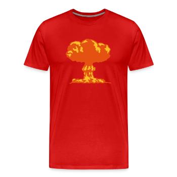 explosion champignon nucleaire atomique - T-shirt bio Premium Homme - rouge - Devant - Damien (186cm)